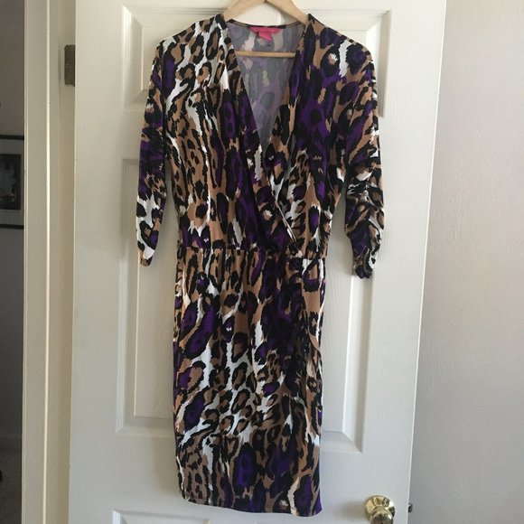 Leopard Print with Purple Dress - Picture 1 of 4